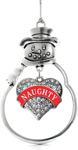 Vista 256 de Inspired Silver - Big Sis - Adorno de Navidad plateado - Adorno de árbol de Navidad con dije de corazón con circonita cúbica - Decoración colgante
