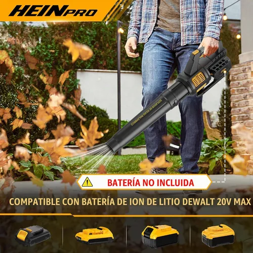 Vista 2 de HEINPRO Soplador de hojas inalámbrico compatible con batería Dewalt 20V Max 400CFM, soplador de hojas eléctrico inalámbrico, velocidad variable