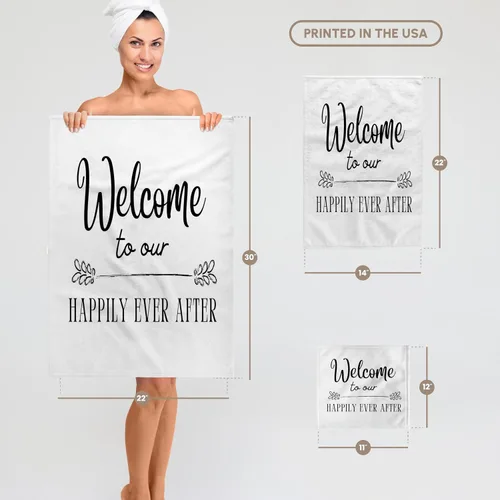 Vista 6 de 3dRose Welcome to Our Happily Ever After Wedding Gift 15x22 Hand Towel