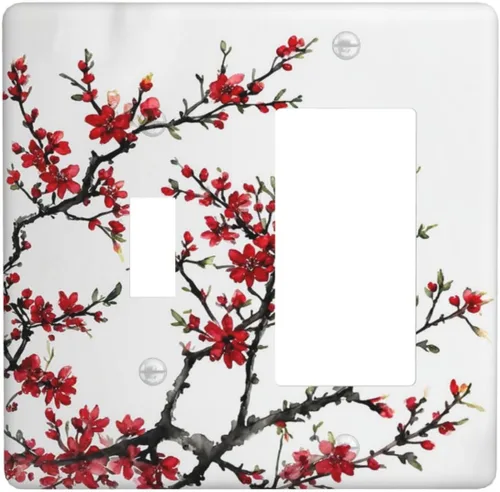 Vista 55 de Cubierta Decorativa de Interruptor de Luz con Ilusión Óptica Visual 3D, Cubierta de Placa de Pared de 1 Gang en Blanco sin Dispositivo, Cubiertas