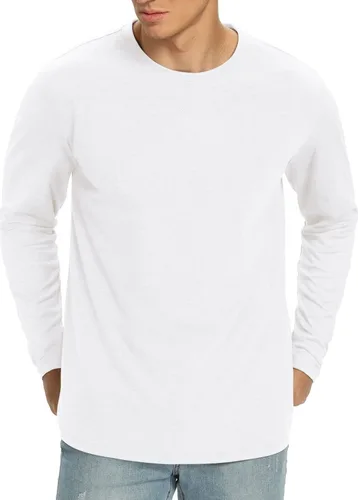 Vista 72 de NITAGUT Camiseta clásica de algodón para hombre con cuello redondo
