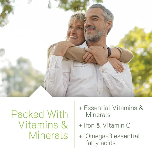 Vista 4 de Irwin Naturals Only One Liquid Gel Multi con Hierro Vitaminas esenciales diarias, minerales, antioxidantes, Omega-3 y Super Alimentos Verdes - 60