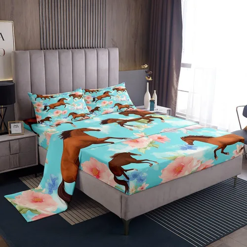 Vista 20 de Erosebridal Happy Camping - Juego de sábanas tamaño individual para niños, diseño de animales del bosque del bosque, para bebés, niños y niñas