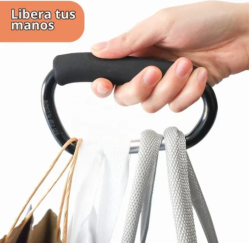 Vista 6 de JIALEEY Bolsa de compras para bolsa de compras, herramienta de transporte multiusos, gancho a presión, juego de ganchos organizadores con agarre