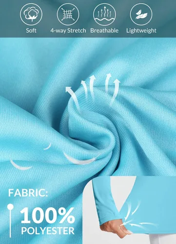 Vista 4 de BALEAF Camisas de manga larga para mujer, protección solar UPF50+, secado rápido, senderismo, pesca