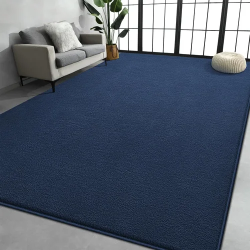Vista 16 de Alfombras grandes para sala de estar, dormitorio, alfombra negra de 4 x 6 pies, alfombra shag minimalista moderna, alfombra suave, gruesa y cómoda