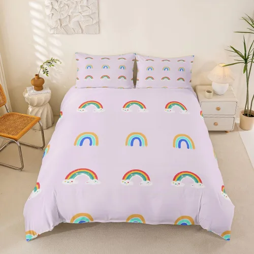 Vista 20 de Erosebridal - Juego de ropa de cama kawaii, juego de funda de edredón con diseño de fresa rosa, para mujeres, niñas y niños, decoración