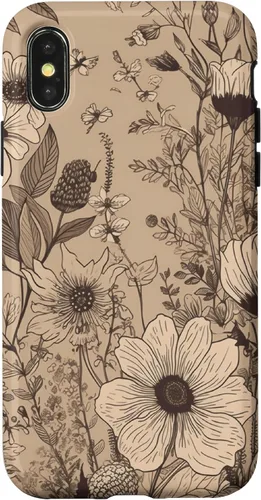 Vista 5 de Funda para iPhone 12 Pro Max Beige Tan Wildflower Floral Minimal Flower Boho