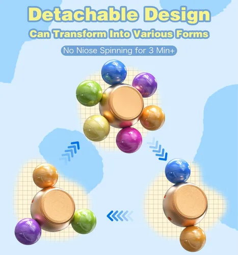 Vista 3 de ATESSON Fidget Spinner de metal para adultos y niños con rodamiento de acero inoxidable de alta velocidad, rotación silenciosa para 3-5 minutos