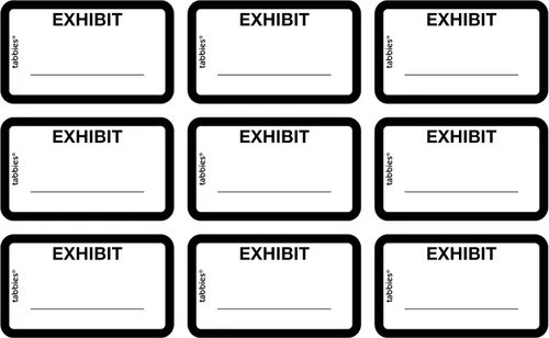 Vista 2 de Tabbies Etiquetas de exposición, 252 unidades, calcomanías blancas para exposiciones legales de 1-5/8 x 1 pulgada, etiquetas autoadhesivas