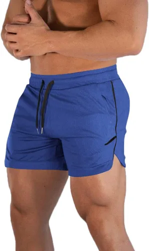 Vista 13 de FLYFIREFLY Pantalones cortos de entrenamiento de gimnasio para hombre, ligeros, atléticos, pantalones cortos para entrenamiento de culturismo