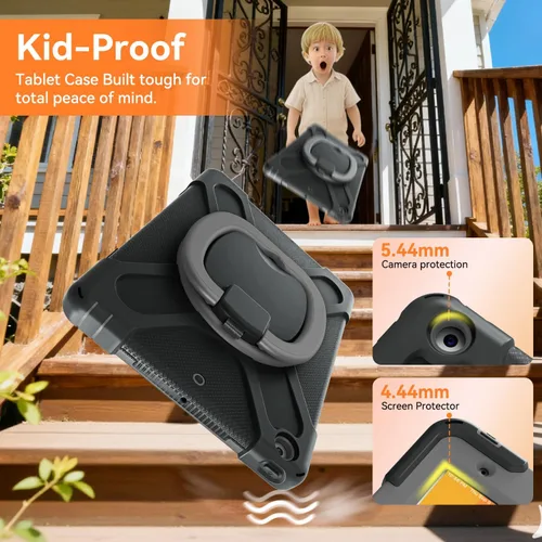 Vista 3 de Funda para iPad de 10.2 pulgadas de 9ª generación 2021 / 8ª generación 2020 / 7ª 2019, funda a prueba de golpes para niños con protector