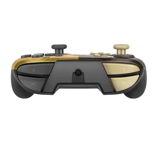 Vista 16 de PDP Gaming Faceoff Deluxe+ Wired Switch Pro Controller - Zelda Breath of the Wild - Link - Gold Black - Official Licensed Nintendo - Customizable