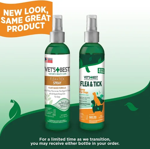 Vista 3 de Vet's Best Spray para pulgas y garrapatas para perros, aerosol a base
