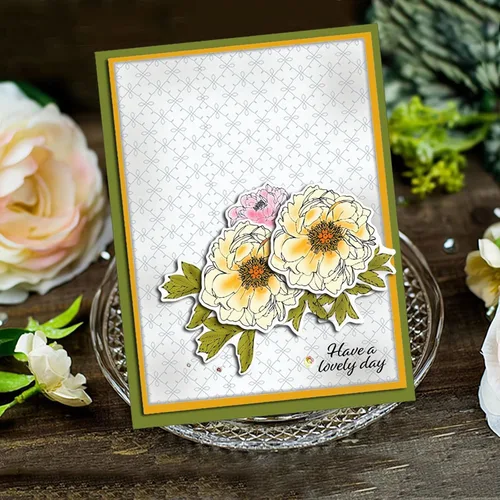Vista 2 de Daisy - Juego de sellos y troqueles transparentes de silicona para hacer tarjetas, plantillas de corte de metal para álbumes de recortes, álbum