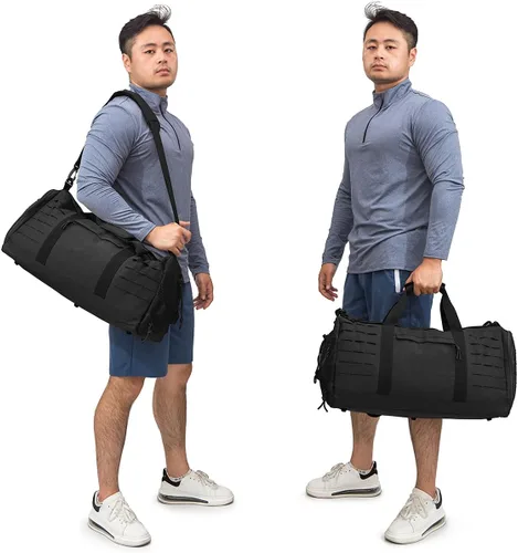 Vista 4 de QT&QY Bolsa de lona táctica militar de 40L y neceser táctico, Qt&qy Bolsa de lona militar de 40 l y neceser táctico