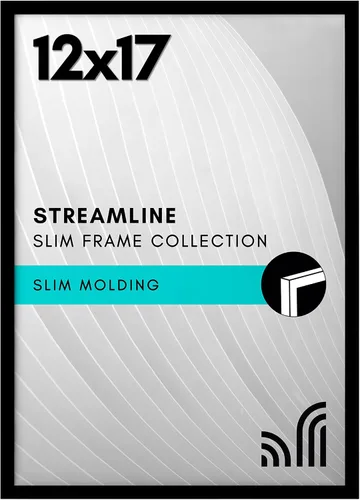 Vista 138 de Americanflat Portarretratos de 3 x 3 con cristal transparente pulido, colección Streamline, marco cuadrado de borde fino para exhibición de mesa