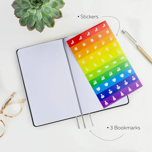 Vista 3 de Clever Fox Cuaderno con puntos, diario con páginas numeradas A5 5 x 8.25 pulgadas