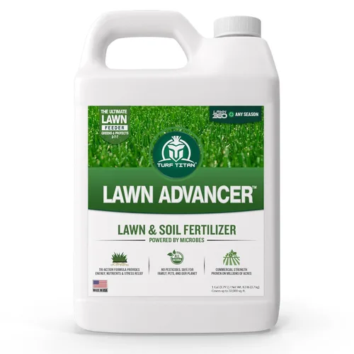 Vista 9 de Turf Titan Lawn Advancer - Fertilizante líquido de acción rápida para césped (32 onzas) con pulverizador de extremo de manguera, potenciador