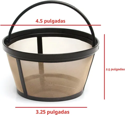 Vista 3 de GOLDTONE Filtro de café estilo cesta, para 8-12 tazas, reutilizable, se ajusta a cafeteras Mr. Coffee, libre de BPA