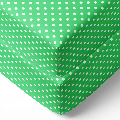 Vista 19 de Bacati - Sábana bajera ajustable de 100 % algodón universal para bebé de EE. UU. para cuna o niño pequeño (PIN DOTS, turquesa aguamarina)