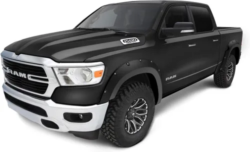 Vista 8 de Bushwacker Extend-A-Fender Guardabarros delanteros y traseros extendidos Juego de 4 piezas, negro, acabado liso 50926-02 Compatible con Dodge