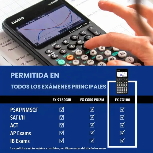 Vista 4 de Casio Fx-CG100 ClassWiz® Calculadora gráfica a color con gráfico 3D y Python Pantalla grande de alta resolución, funciones básicas y avanzadas