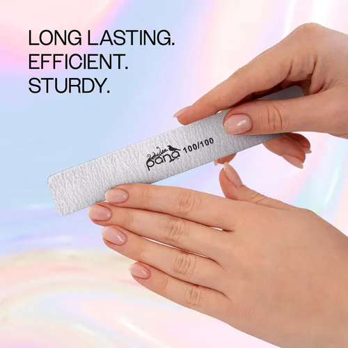 Vista 6 de PANA Lima de uñas Emery Jumbo de doble cara para manicura, pedicura, uñas naturales y acrílicas, cebra (grano 100/100), paquete de 50