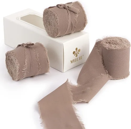 Vista 22 de MEEDEE Cinta de gasa negra de 2 pulgadas con flecos, cintas de gasa deshilachadas negras para manualidades, cinta de gasa de seda para envolver Negro