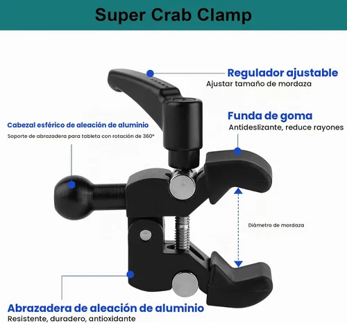 Vista 3 de Mippko Soporte de teléfono para carrito de golf, soporte de micrófono, carril, barandilla, manillar, varilla, apto