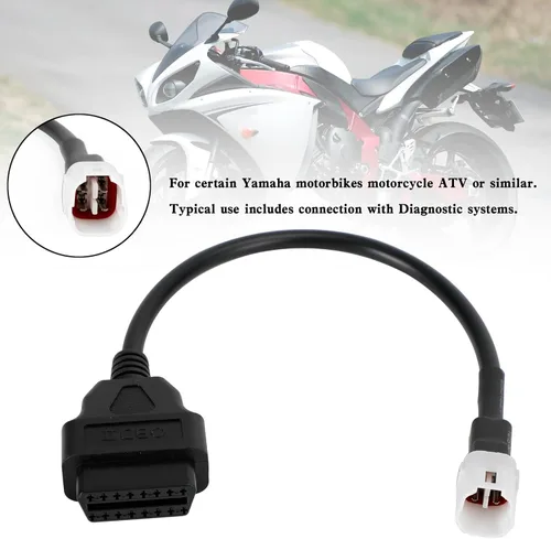 Vista 2 de Mad Hornets Conector adaptador de cable de 4 pines a OBD2 apto para Yamaha R1 R6 MT09