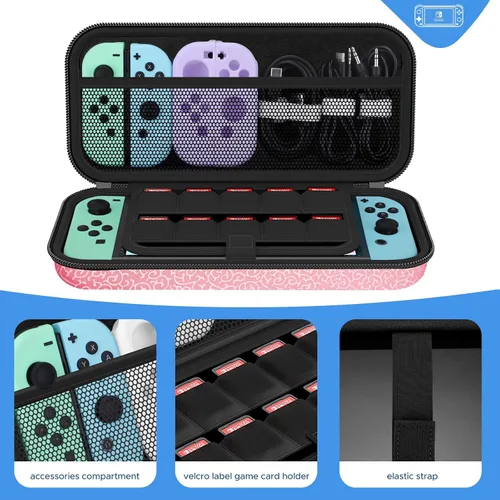 Vista 7 de homicozy Carrying Case for Nintendo Switch and Switch OLED Console,Hard Travel Case Shell Pouch for Nintendo Switch Console & Accessories,Protective