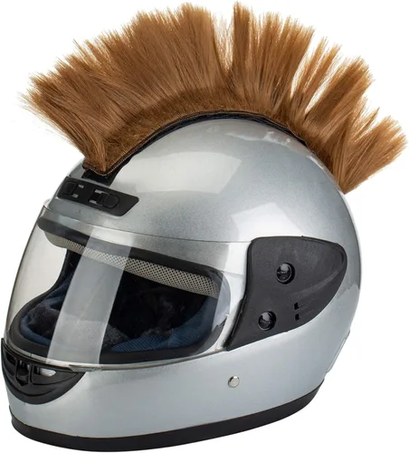Vista 14 de Pelucas con Cresta Mohawk para Casco de Motocicleta, Ciclismo, Patinetas, Polo, Esquí, Snowboard, Traje de Cosplay Negro