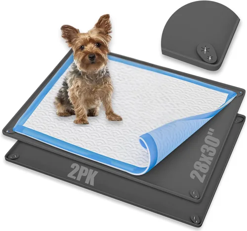 Vista 17 de Bandeja para orina de perro para almohadillas de orina de 30 x 36 pulgadas Gris