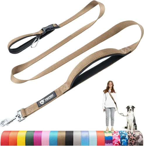 Vista 13 de TSPRO Correa táctica para perro, manos libres, resistente, ajustable, con mango acolchado y cierre de seguridad de metal para caminar, correr