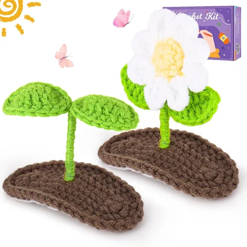 Vista 8 de Kit de ganchillo Crochetta para principiantes, kit de inicio de ganchillo con videotutoriales paso a paso, kit de ganchillo para principiantes