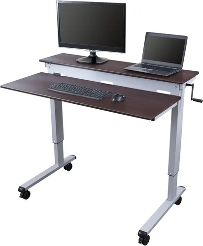 Vista 11 de DESK STORE - Escritorio para computadora ajustable para estar sentado o parado