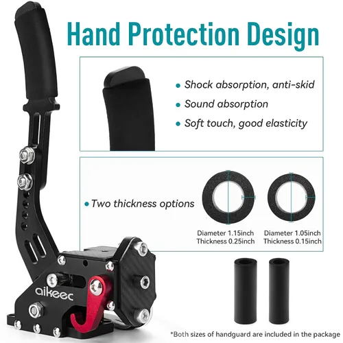 Vista 5 de aikeec 64 Bit USB Handbrake with Clamp for PC Windows Sim Racing Games G25 G27 G29 T500 FANATECOSW Dirt Rally with Handle Grip