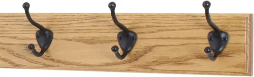 Vista 18 de PegandRail Perchero de roble con ganchos estilo sombrero y abrigo de bronce aceitado (castaño, 15 x 3.5 pulgadas con 3 ganchos)