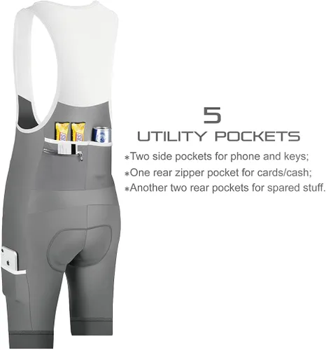 Vista 4 de CEROTIPOLAR Baberos de Ciclismo Hombres, Largo Riding Pad Bicicletas Biking Bib Shorts UPF50+