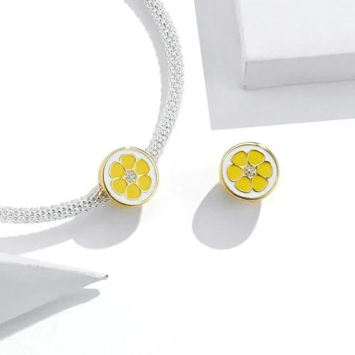 Vista 3 de Abalorio Durian de plata de ley 925 con diseño de fresa y fruta, para pulsera Pandora
