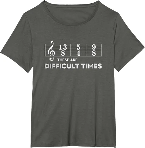 Vista 89 de Musician - Camiseta con texto en inglés "These are Difficult Times", talla S