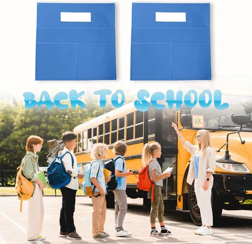 Vista 6 de Organizador colgante para silla de aula, bolsa de almacenamiento con bolsillo para asiento de estudiante, suministros escolares para niños, 10