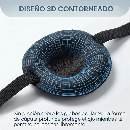Vista 3 de Paquete de 2 parches médicos ajustables para ojos, cobertura reutilizable para ambos ojos