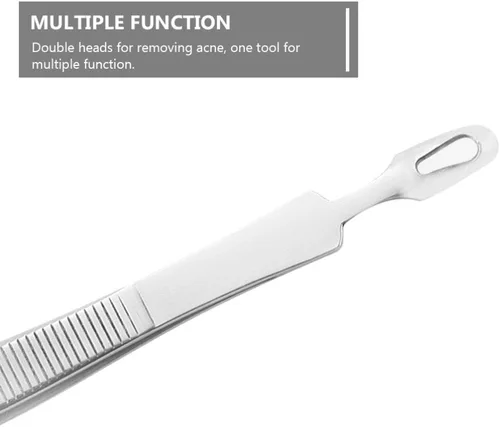 Vista 2 de Precisión de precisión de precisión 3 unids espinilla curvada punta de acero Comedone Splinter Extractor herramienta herramienta herramienta