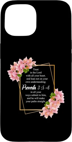 Vista 6 de iPhone 12 Pro Max Proverbios 3:5-6 Versículo de la Biblia Religioso Cristiano Hombres y Mujeres Caso