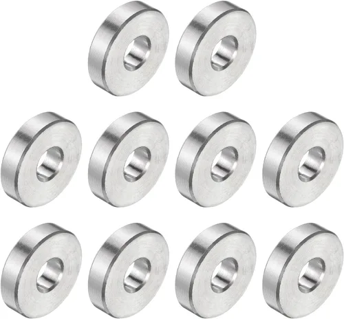 Vista 118 de uxcell 10 piezas de espaciador de acero inoxidable de 3/8" de diámetro interno x 3/4" de diámetro exterior x 1" de longitud, espaciador de rosca