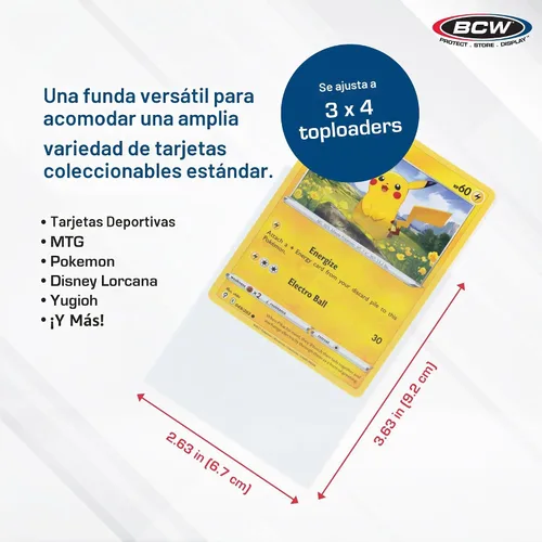 Vista 3 de BCW Fundas para tarjetas estándar, 2 5/8 x 3 5/8 pulgadas, transparentes