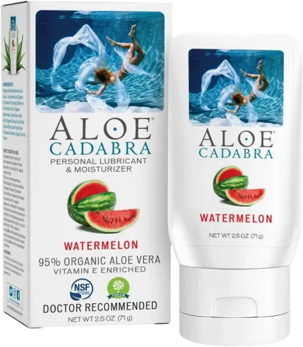 Vista 17 de Aloe Cadabra Lubricante personal saborizado e hidratante vaginal, lubricante orgánico de aloe comestible para hombres, mujeres y parejas, no mancha