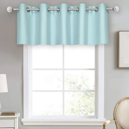 Vista 40 de DECOVSUN Cenefa de cortina opaca amarilla brillante para ventanas de cocina, cenefa opaca con ojales para dormitorio, cenefa corta y recta para sala